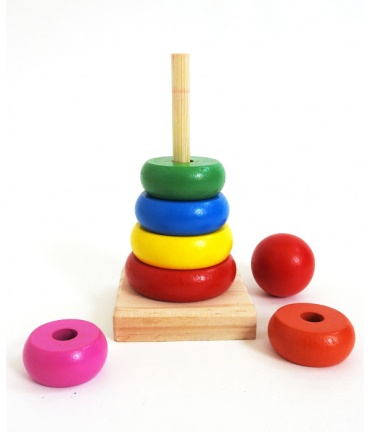 Пирамидка Wooden Toys С 39396 мультиколор